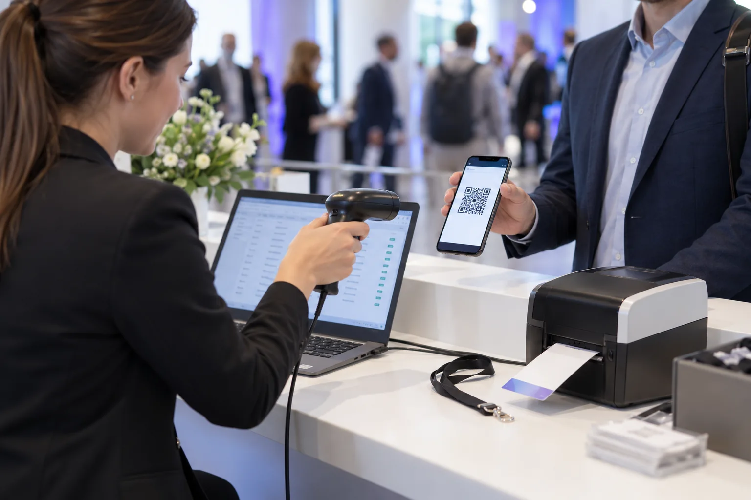 Event check-in scene